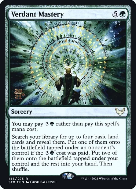 Verdant Mastery, Magic card PSTX 146s — Strixhaven: School of Mages Promos set