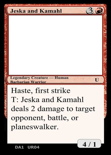 Jeska and Kamahl, carte Magic UNK UR04b — extension Unknown Event