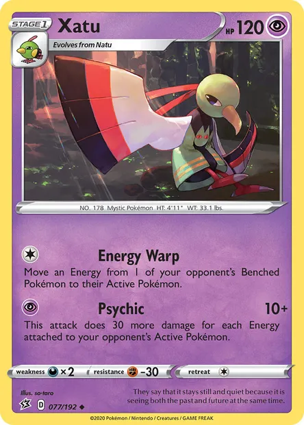 Xatu, Pokémon card RCL 77 — Rebel Clash set