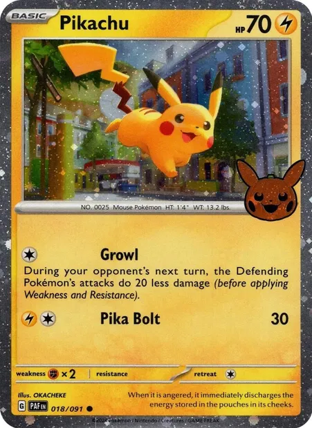 Pikachu, carte Pokémon TOT24 018 — extension Trick or Trade 2024