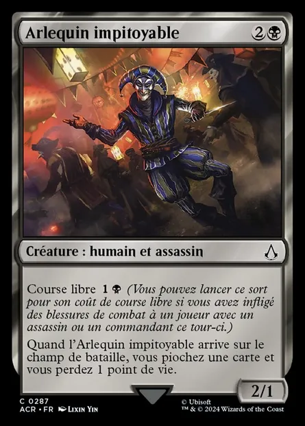Arlequin impitoyable, carte Magic ACR 287 — extension Assassin's Creed