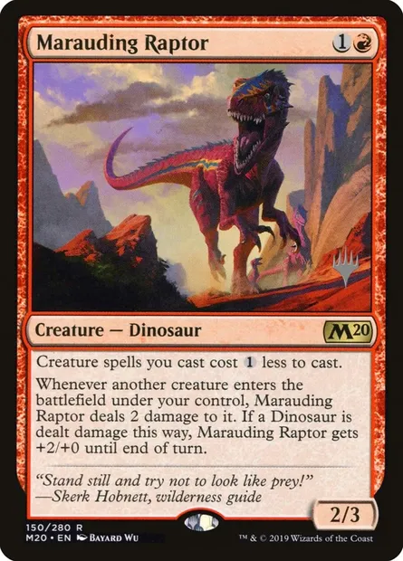 Raptor en maraude, carte Magic PM20 150p — extension Core Set 2020 Promos