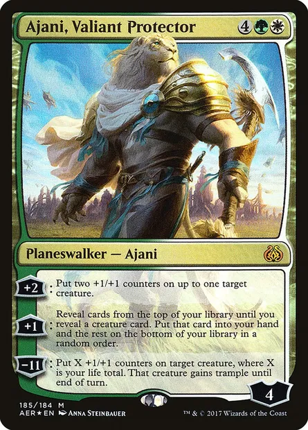 Ajani, Valiant Protector, Magic card AER 185 — Aether Revolt set