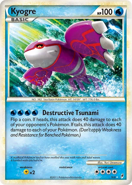 Kyogre, carte Pokémon CL SL6 — extension L'appel des Légendes