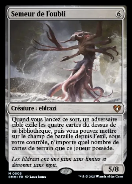 Semeur de l'oubli, carte Magic CMM 808 — extension Commander Masters