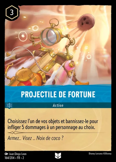 Projectile de fortune, carte Disney Lorcana CH2-164 — extension L'Ascension des Floodborn