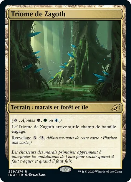 Triome de Zagoth, carte Magic IKO 259 — extension Ikoria: Lair of Behemoths
