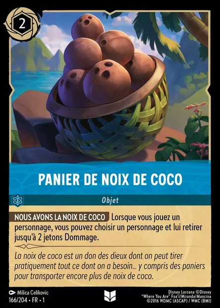 Panier de noix de coco, carte Disney Lorcana CH1-166 — extension Premier Chapitre