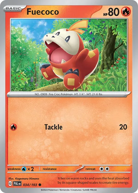 Fuecoco, Pokémon card PAL 034 — Paldea Evolved set