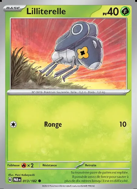 Lilliterelle, carte Pokémon PAR 013 — extension Faille Paradoxe