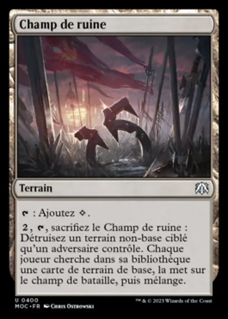 Champ de ruine, carte Magic MOC 400 — extension March of the Machine Commander