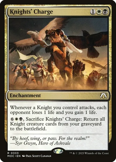 Knights' Charge, Magic card MOC 333 — March of the Machine Commander set