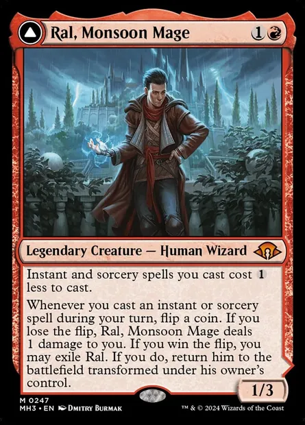 Ral, Monsoon Mage // Ral, Leyline Prodigy, Magic card MH3 247 — Modern Horizons 3 set