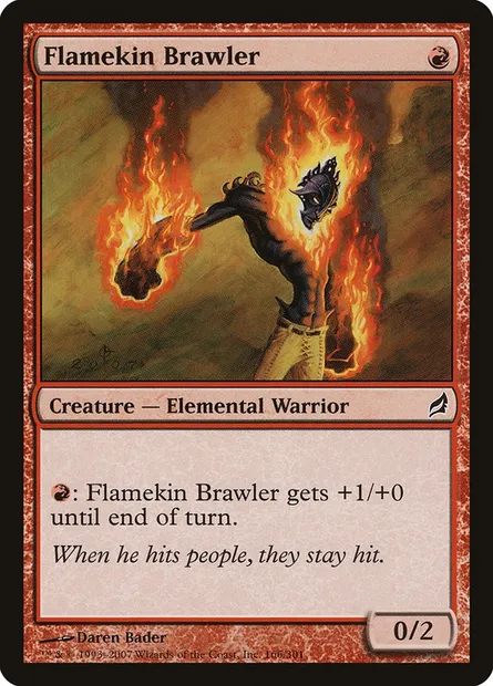 Flamekin Brawler, Magic card LRW 166 — Lorwyn set