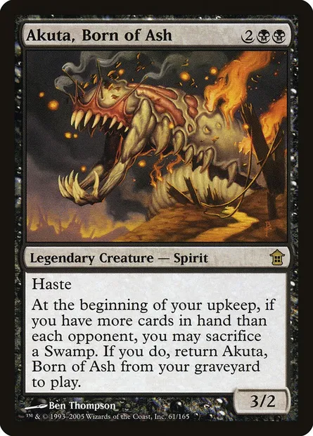 Akuta, né des cendres, carte Magic SOK 61 — extension Libérateurs de Kamigawa