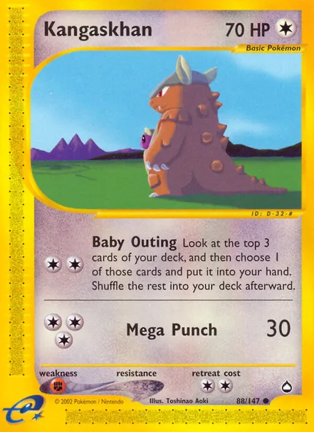 Kangaskhan, Pokémon card AQ 88 — Aquapolis set