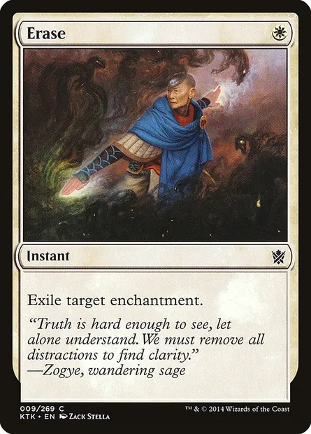Erase, Magic card KTK 9 — Khans of Tarkir set