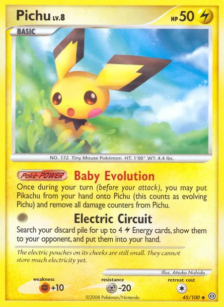 Pichu, Pokémon card SF 45 — Stormfront set