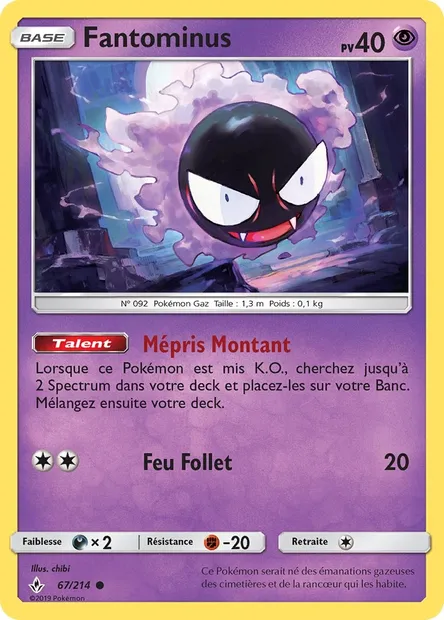Fantominus, carte Pokémon UNB 67 — extension Alliance Infaillible