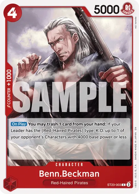 Benn.Beckman, One Piece card ST23-003 — RED Shanks set