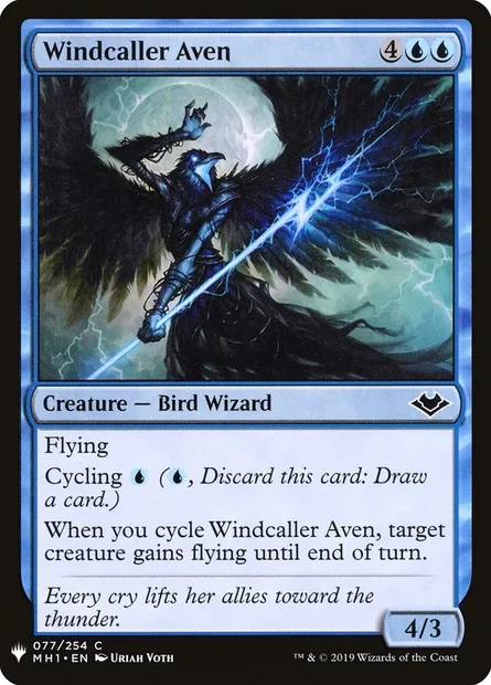 Windcaller Aven, Magic card PLST MH1-77 — The List set