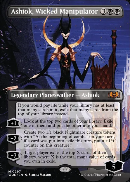 Ashiok, Wicked Manipulator, Magic card WOE 297 — Wilds of Eldraine set