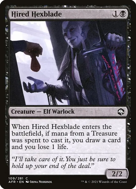 Hired Hexblade, Magic card AFR 109 — Adventures in the Forgotten Realms set