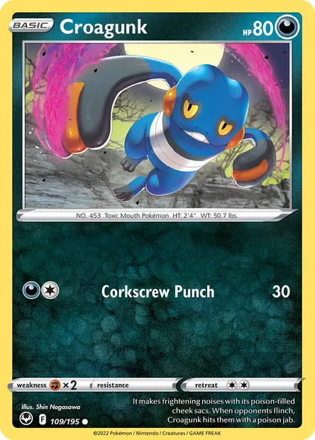 Croagunk, Pokémon card SIT 109 — Silver Tempest set