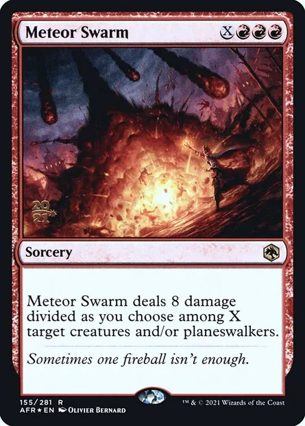 Meteor Swarm, Magic card PAFR 155s — Adventures in the Forgotten Realms Promos set