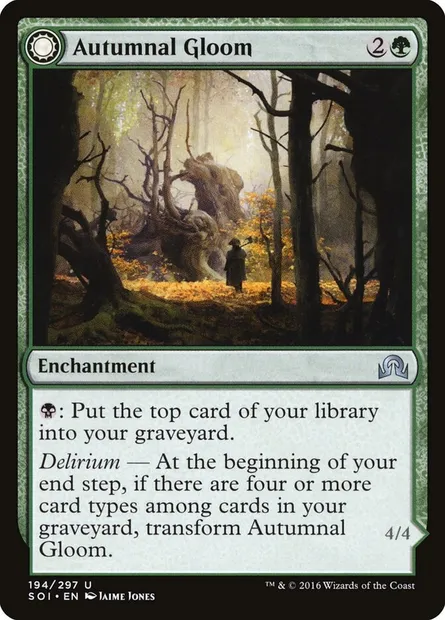 Autumnal Gloom // Ancient of the Equinox, Magic card SOI 194 — Shadows over Innistrad set