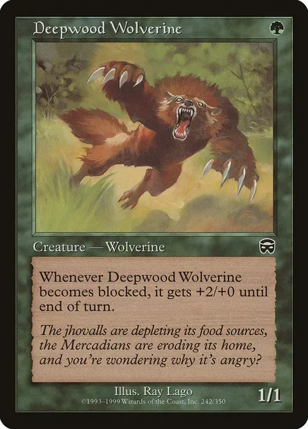 Deepwood Wolverine, Magic card MMQ 242 — Mercadian Masques set