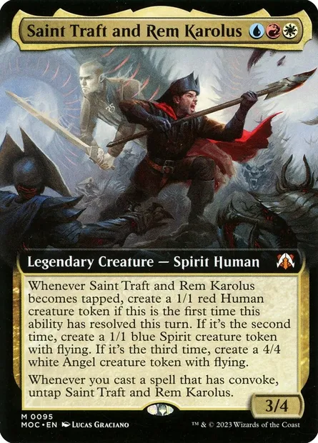 Saint Traft and Rem Karolus, Magic card MOC 95 — March of the Machine Commander set