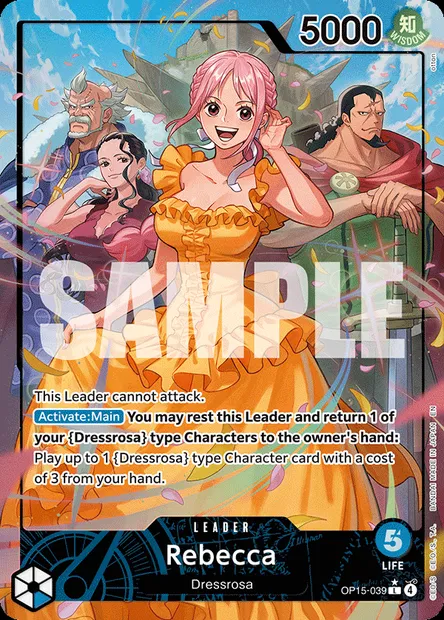 Rebecca, One Piece card OP15-039 — ADVENTURE ON KAMI’S ISLAND set