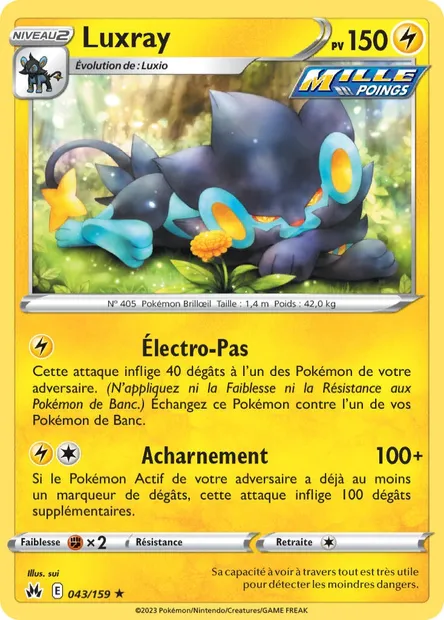 Luxray, carte Pokémon CRZ 043 — extension Zénith Suprême