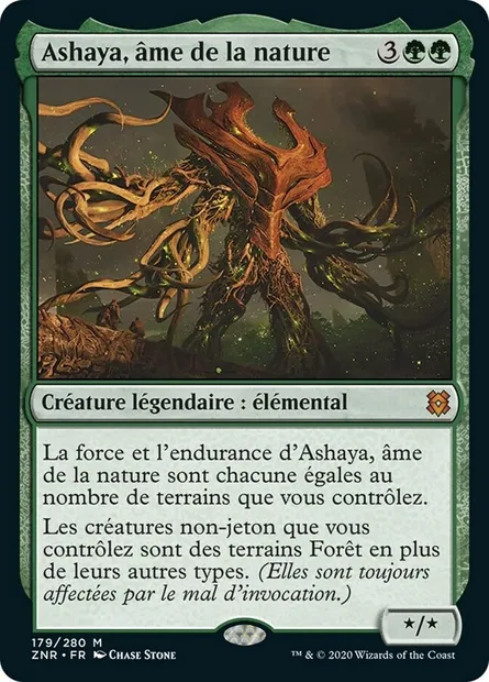 Ashaya, âme de la nature, carte Magic ZNR 179 — extension Renaissance de Zendikar