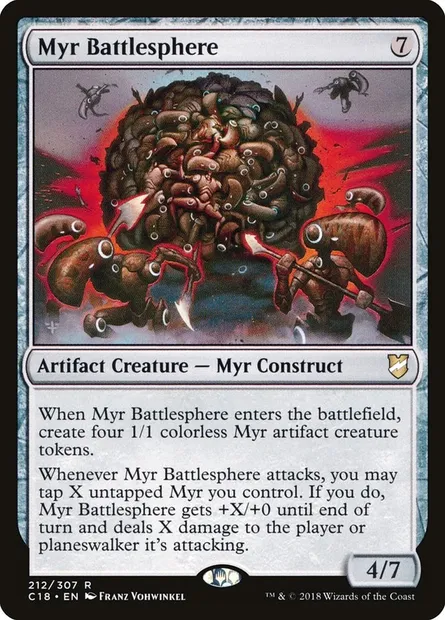Myr Battlesphere, Magic card C18 212 — Commander 2018 set