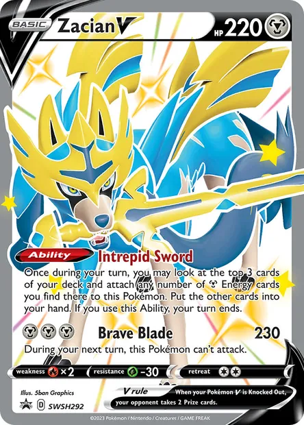 Zacian V, carte Pokémon SWSH 292 — extension Promo SWSH