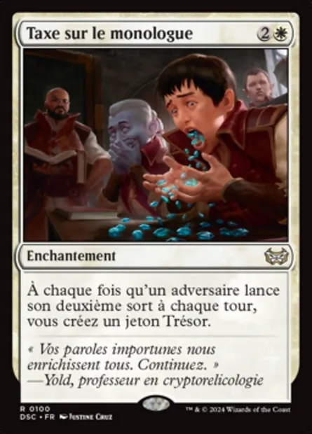 Taxe sur le monologue, carte Magic DSC 100 — extension Duskmourn: House of Horror Commander