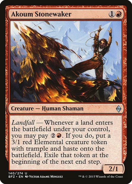Akoum Stonewaker, Magic card BFZ 140 — Battle for Zendikar set