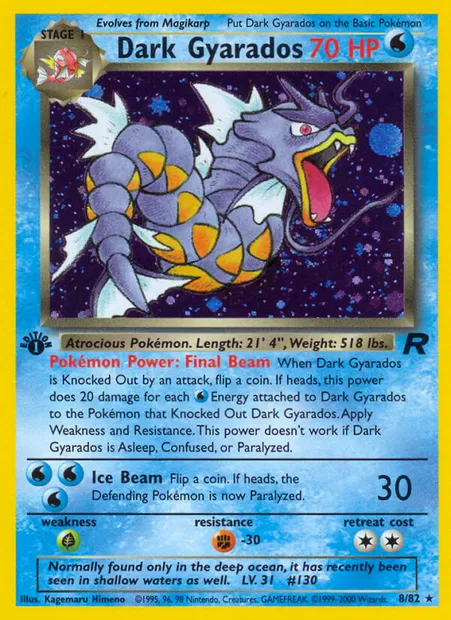 Dark Gyarados, Pokémon card TR 8 — Team Rocket set