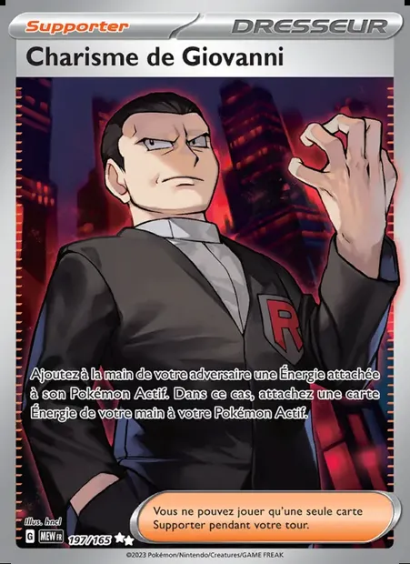 Charisme de Giovanni, carte Pokémon MEW 197 — extension 151