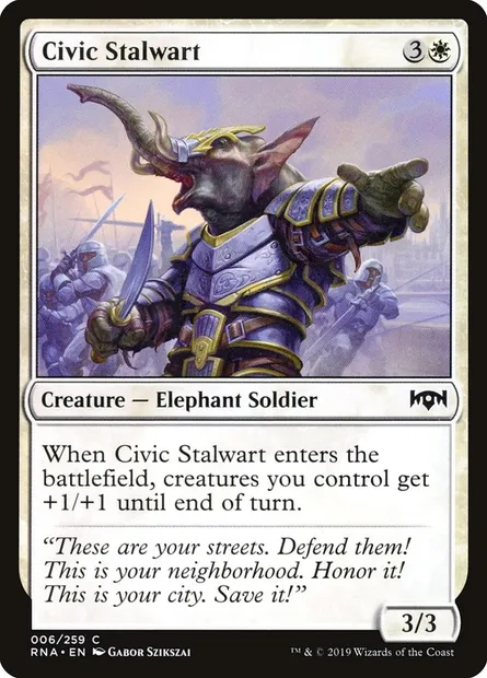 Civic Stalwart, Magic card RNA 6 — Ravnica Allegiance set