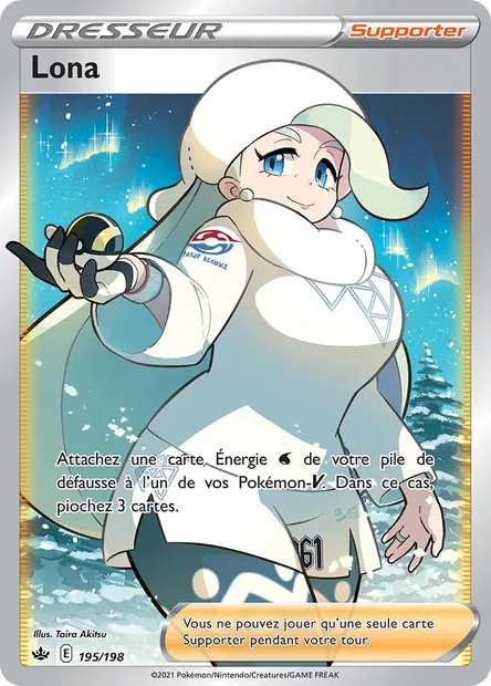 Lona, carte Pokémon CRE 195 — extension Règne de Glace