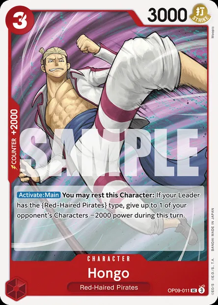 Hongo, One Piece card OP09-011 — EMPERORS IN THE NEW WORLD set