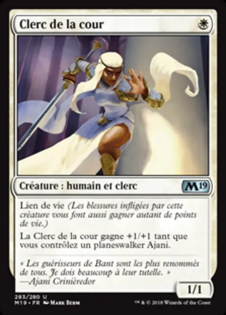 Clerc de la cour, carte Magic M19 283 — extension Core Set 2019