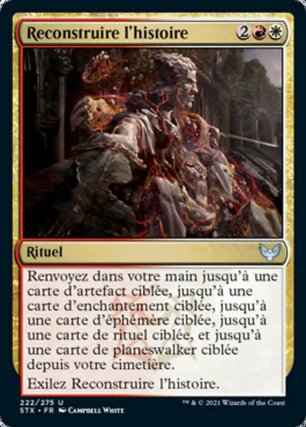 Reconstruire l'histoire, carte Magic STX 222 — extension Strixhaven: l'Académie des Mages