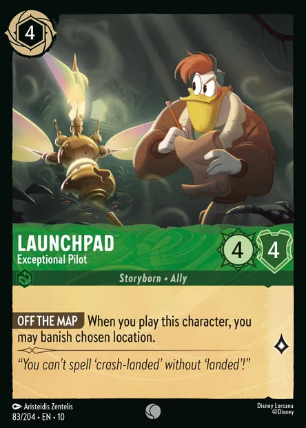 Launchpad - Exceptional Pilot, Disney Lorcana card CH10-083 — Whispers in the Well set