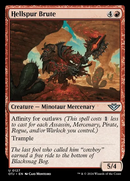 Hellspur Brute, Magic card OTJ 127 — Outlaws of Thunder Junction set