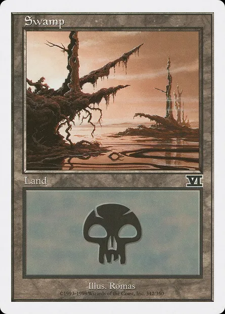 Swamp, Magic card 6ED 342 — Classic Sixth Edition set