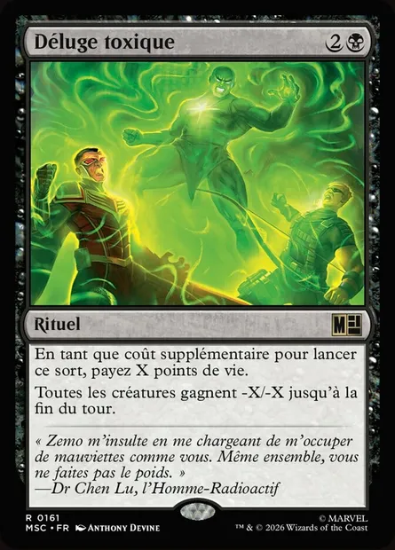 Déluge toxique, carte Magic MSC 161 — extension Marvel Super Heroes Commander